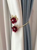 rideaux polonais moderne anneaux métal doré fleurs élégants accessoires fenêtres