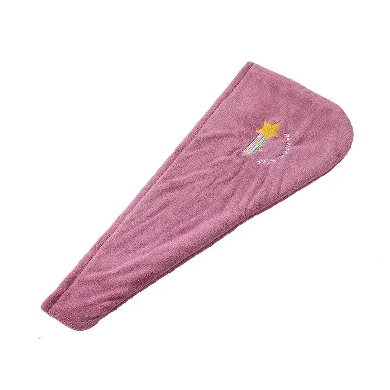 serviette cheveux microfibre absorbante rapide animaux mignons brodés couleurs variées douces pratique