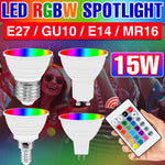 ampoules led 15w e27 e14 gu10 mr16 blanc froid chaud télécommande transparent milky modernes