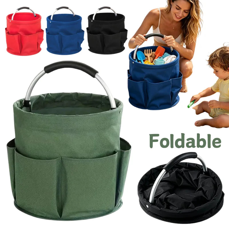 sac pliable multi poches grande capacité vert rouge bleu noir poches extérieures poignées métalliques