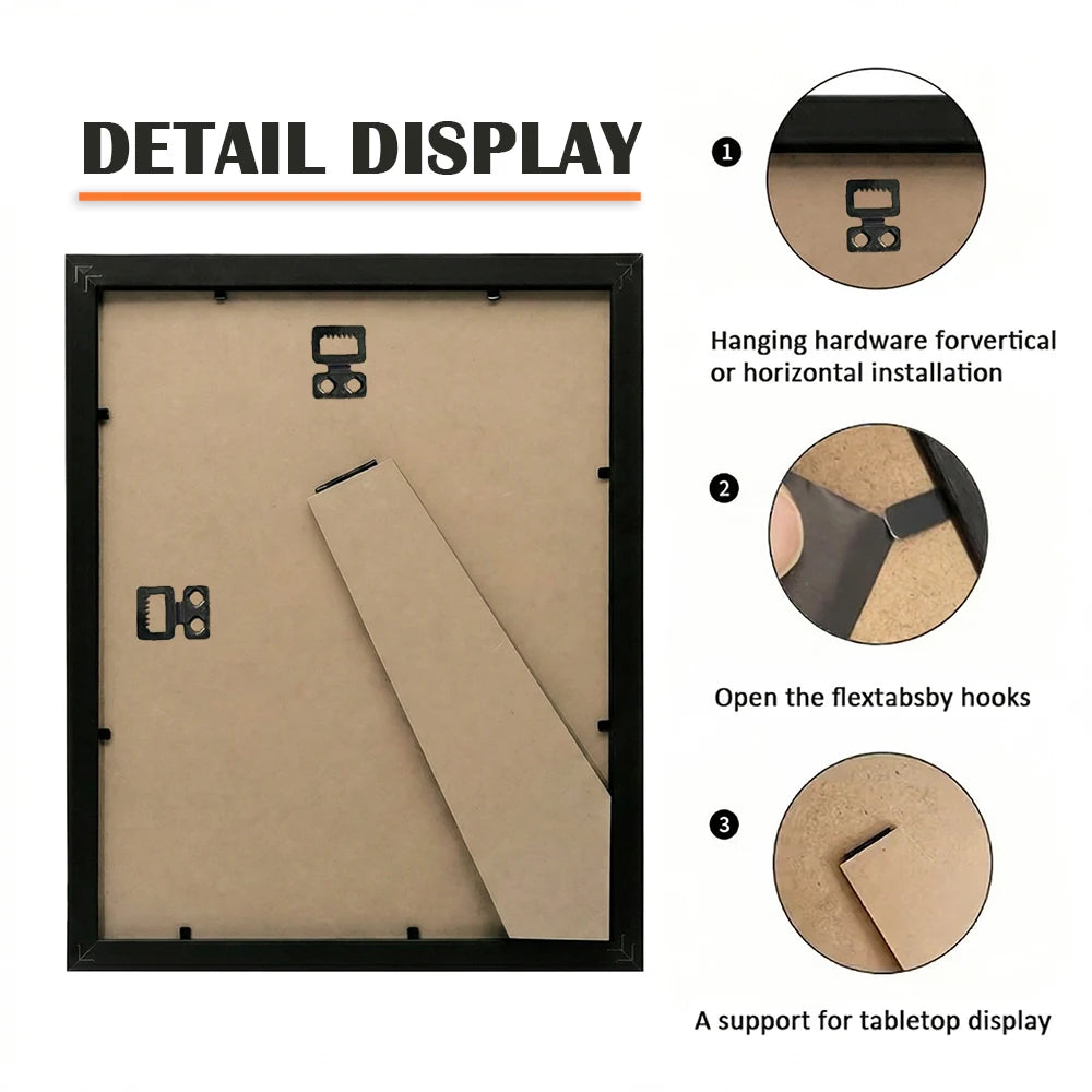 cadres photo noirs contemporains abstraits supports tables différents 10x13cm 12x15cm 17x23cm 20x25cm 25x35cm 30x40cm