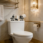 porte rouleau papier toilette forme fourmi noir blanc rose vert texture rayée décoration salle