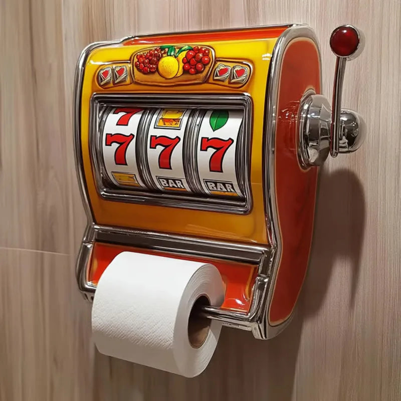 distributeur papier toilette machine sous vintage symboles fruits orange rouge blanc vert