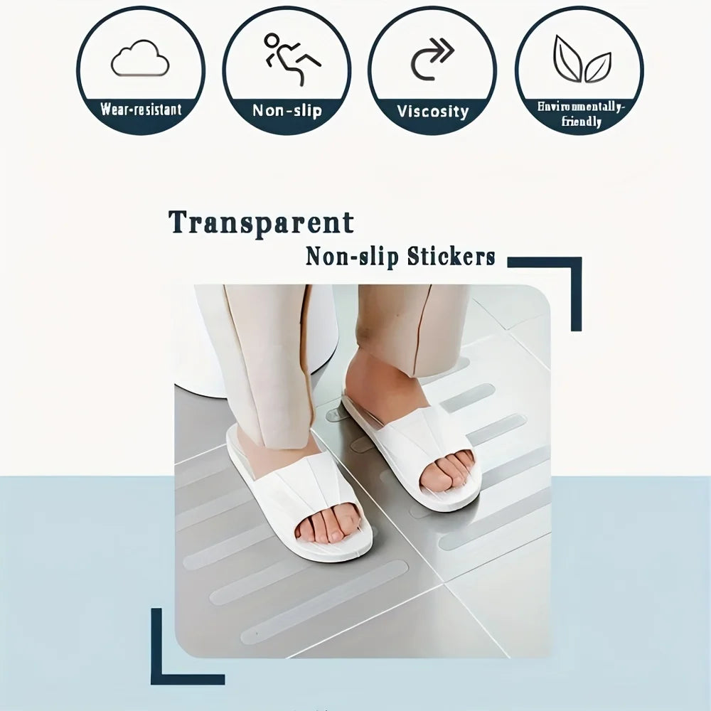 bandes antidérapantes adhésives transparentes 20cm 2cm pratique douche baignoire escaliers sol 40pcs
