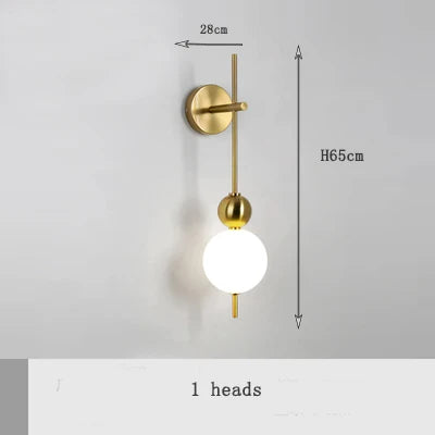 lampe murale or blanc sphères translucides moderne minimaliste led cuisine chambre coucher étude entrée