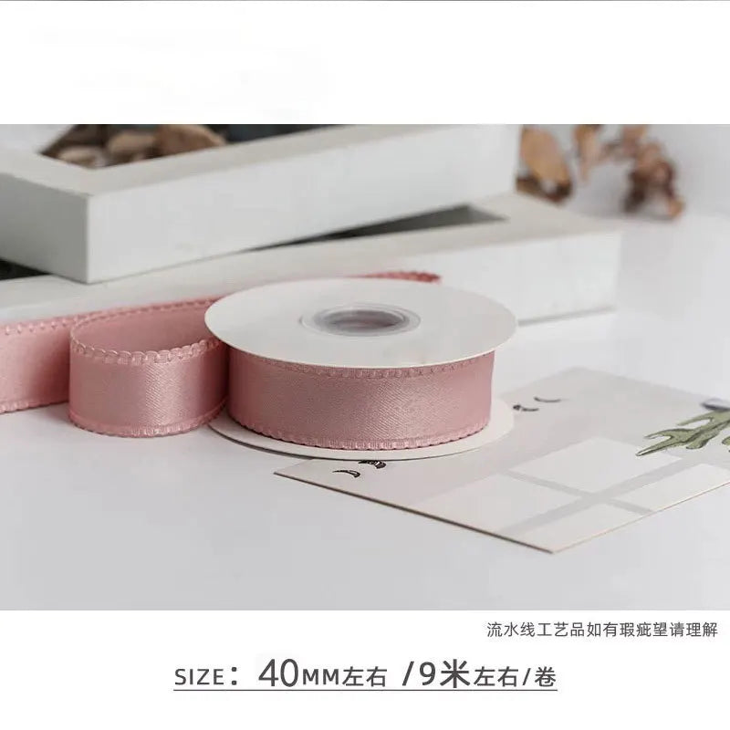 rubans polyester bords dentelés 4cm 10yards couleurs unies élégants décoration emballage cadeau mariage