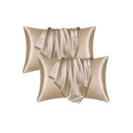 protège oreiller satin violet rose noir champagne moderne doux lit coton polyester