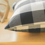 housse coussin noir blanc carreaux rayures moderne 30x50cm 45x45cm fixe décoration intérieur