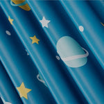 rideau planètes bleu étoiles moderne opacité ruban fixation chambre enfant bleu jaune blanc