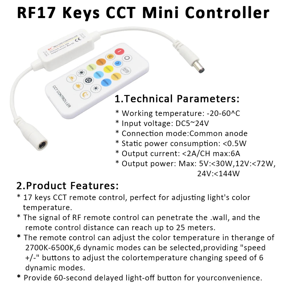 ruban led cob cct ajustable télécommande rf moderne adhésif blanc chaud froid 2700k 6500k