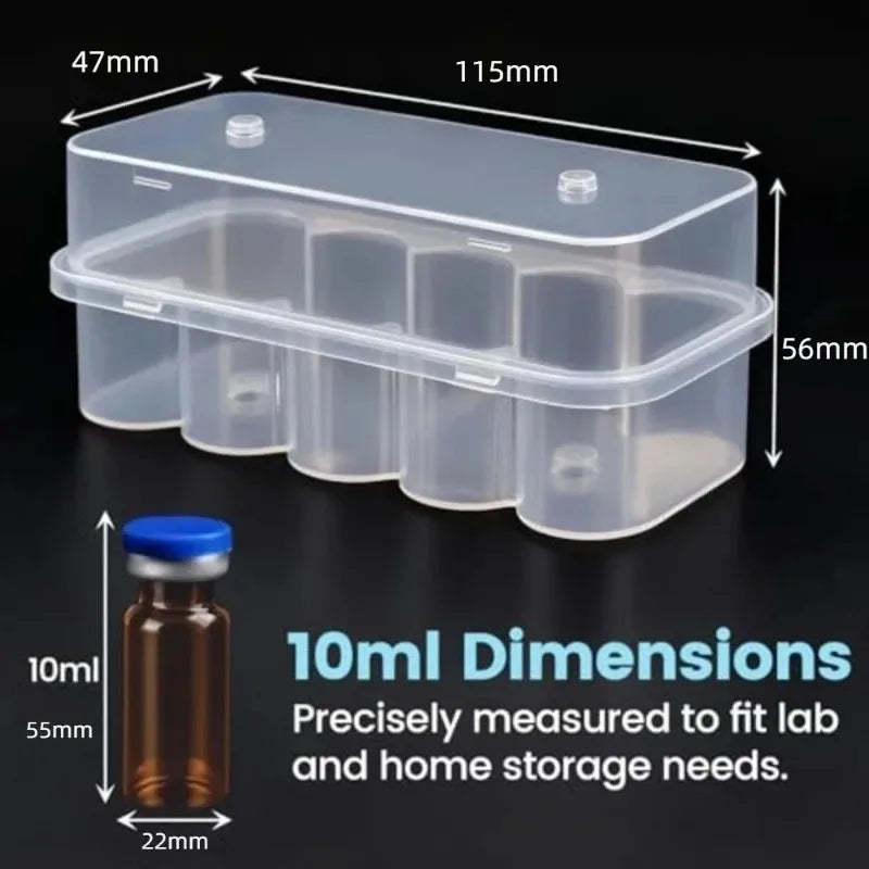 boîtes rangement vials cosmétiques transparentes modernes réutilisables 10ml 1kg charge max 10 compartiments lab