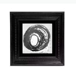 tableau moderne abstrait noir beige gris blanc marbré taches cadre toile salon décoration