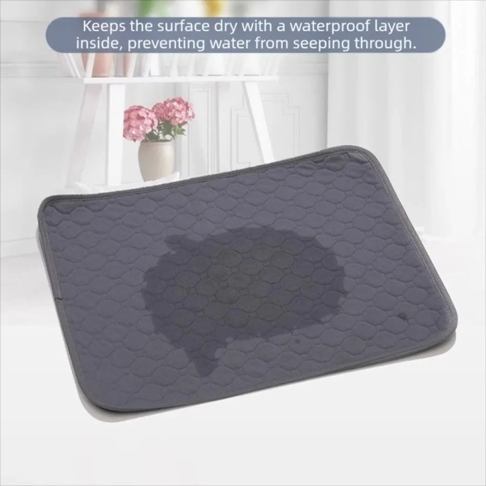 tapis absorbant lavable coton géométrique noir gris moderne petit animal compagnie urinoir
