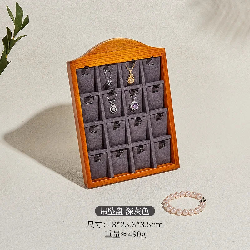 boîte bijoux bois naturel moderne clips beige gris clips bijoux rangement