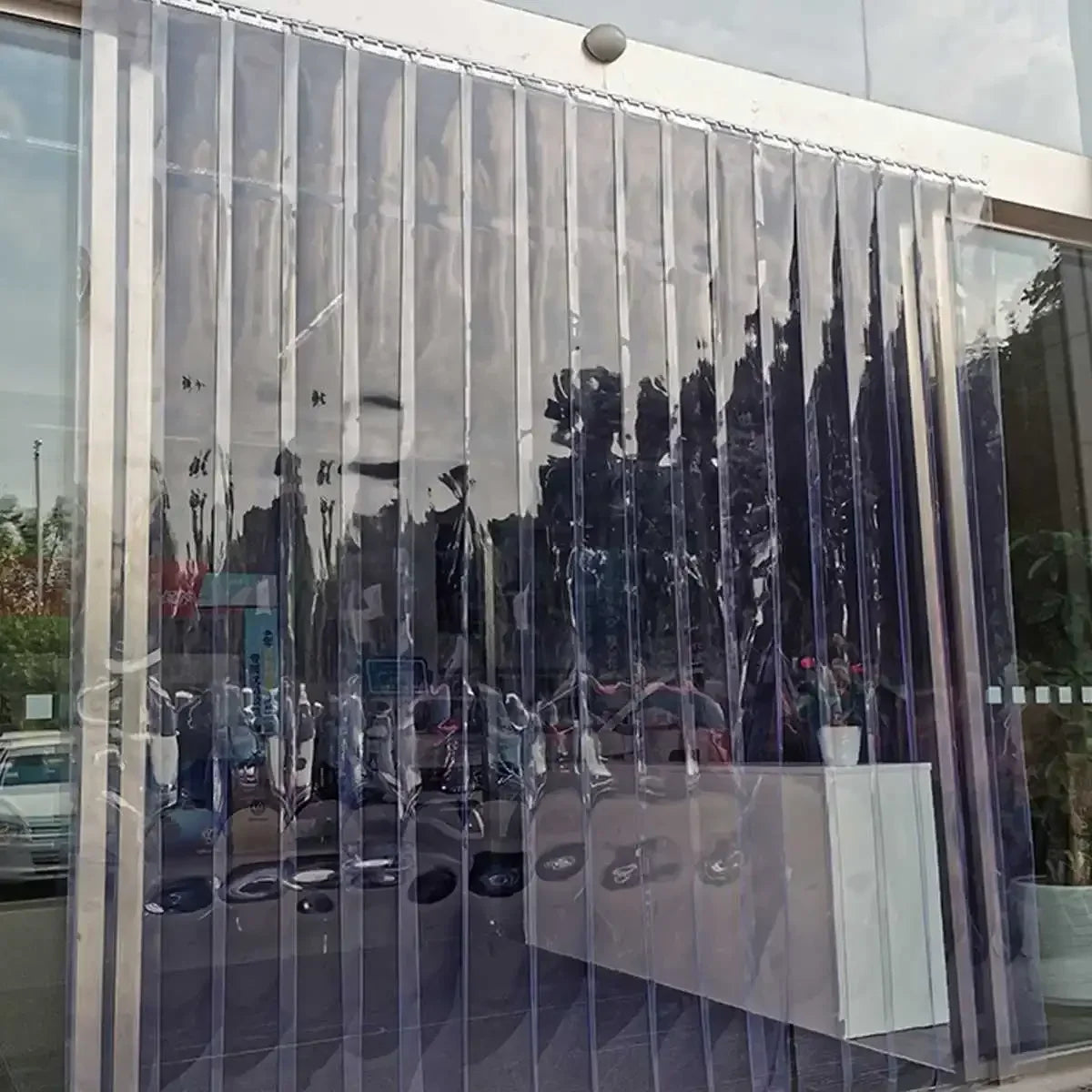 rideau porte transparent moderne clips isolation coupe vent pvcextérieur intérieur