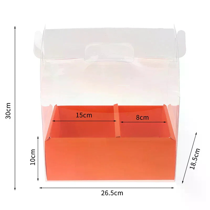 boîte gâteau transparente poignée détachable compartiments rose clair LOVE FASHION GIRL moderne minimaliste