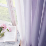 rideaux dégradés rose bleu violet ombre douce modernes transparents polyester maison