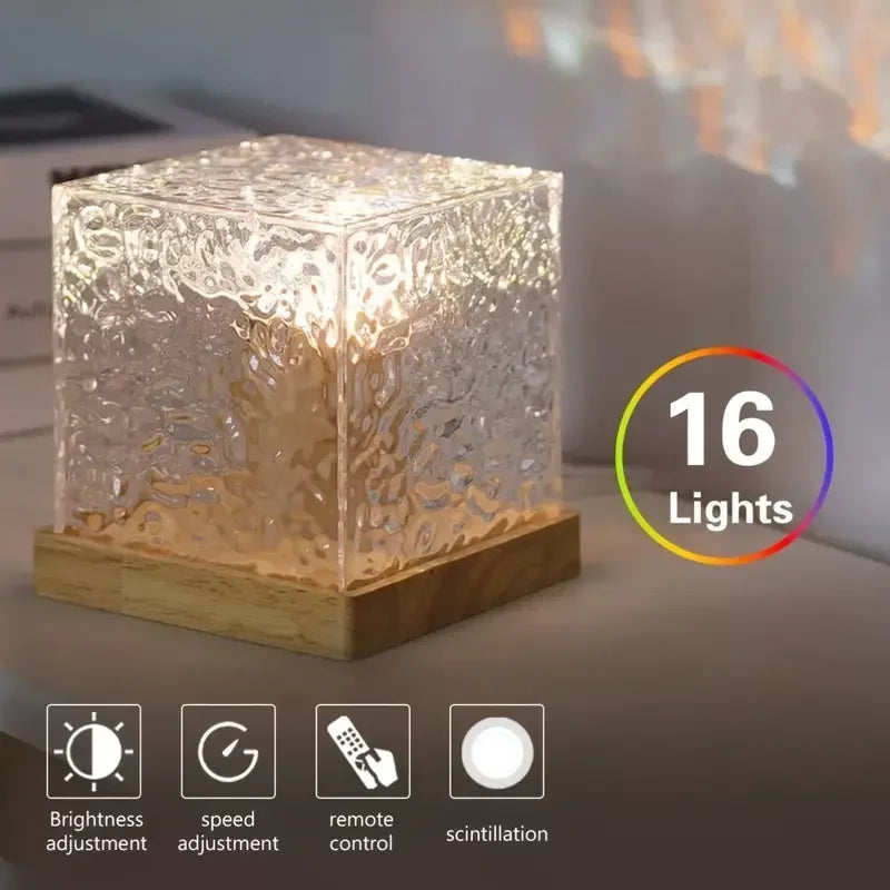 lampe led moderne transparente motifs texturés télécommande incluse effets lumineux variés