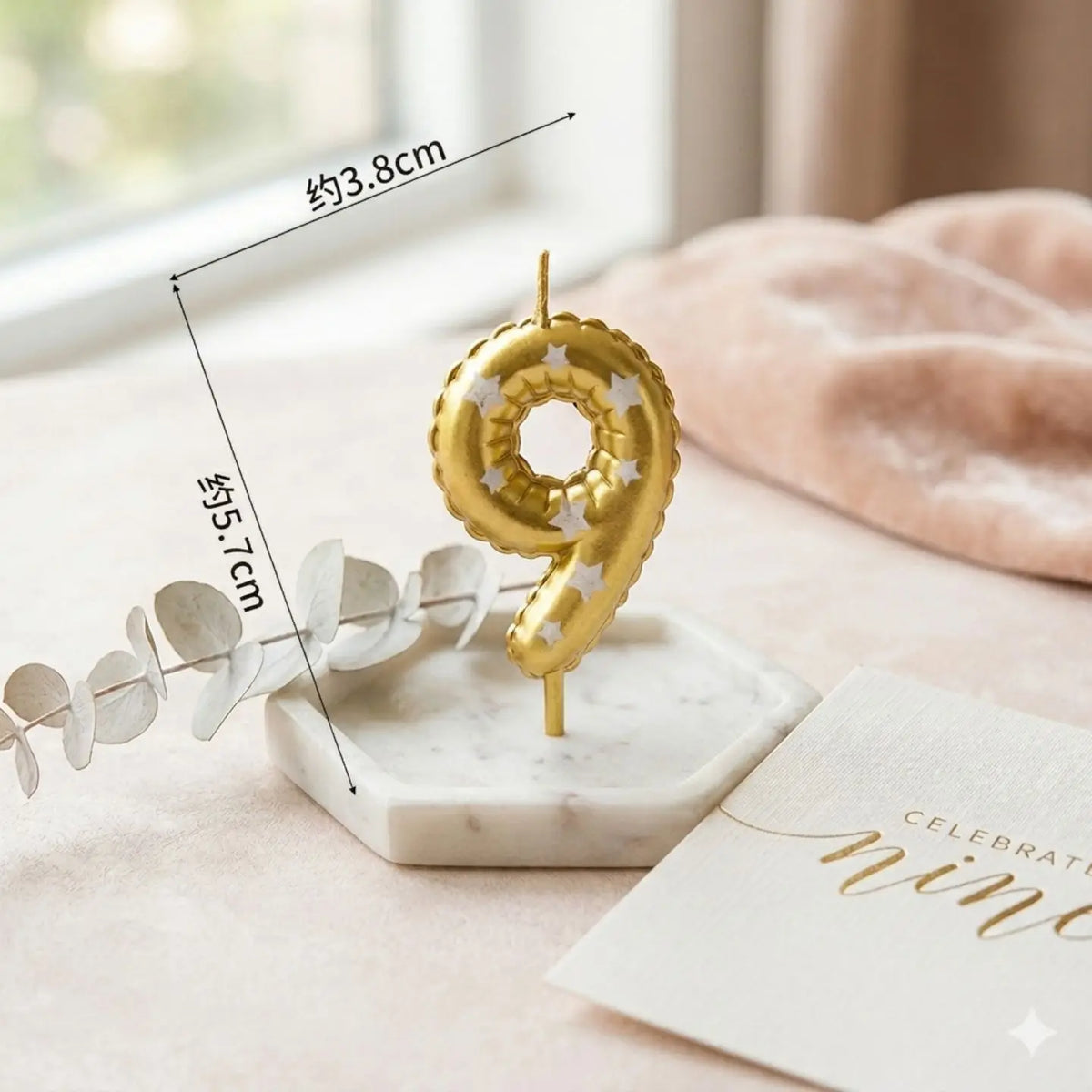 bougies chiffres or étoiles blanches anniversaire baby shower saint valentin festive modernes piquées fixations