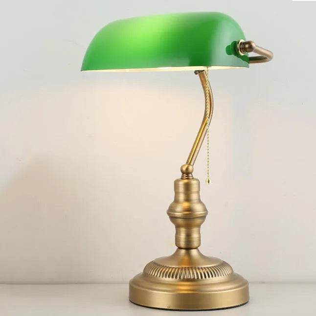 lampe table classique vert doré métal opac certifié chambre coucher