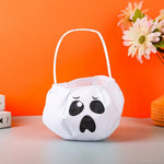 sac main halloween vison sac bonbons fantaisie visage citrouille noir uni