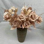 bouquet artificiel roses classique décoration maison table blanc beige noir gris pale rose