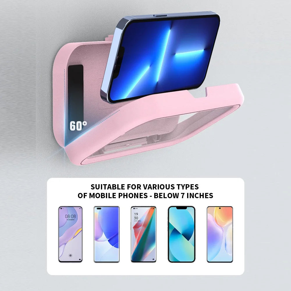support téléphone étanche salle bain blanc transparent moderne adhésif film protecteur