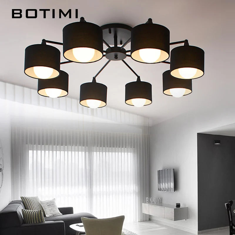 lampe suspendue moderne toile lin blanc noir beige opacité montage encastré led flux lumineux