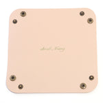 porte bijoux pliable simili cuir moderne bleu rose violet noir blanc minimaliste dorés 15x15cm