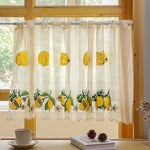 rideau cuisine fruits frais citron floral blanc rouge vert translucide rustic