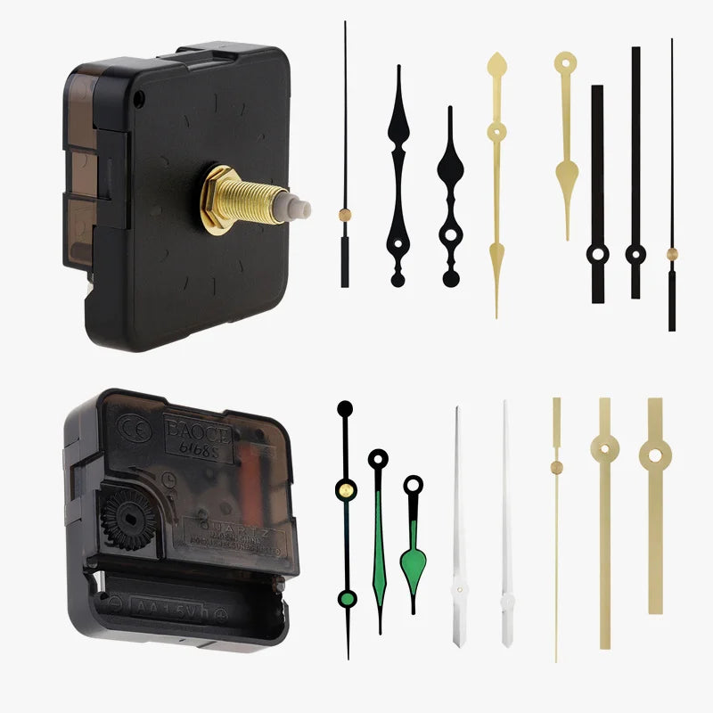 kits horlogers aiguilles quartz noir or vert blanc industriels utilitaires fixations incluses aiguilles heures