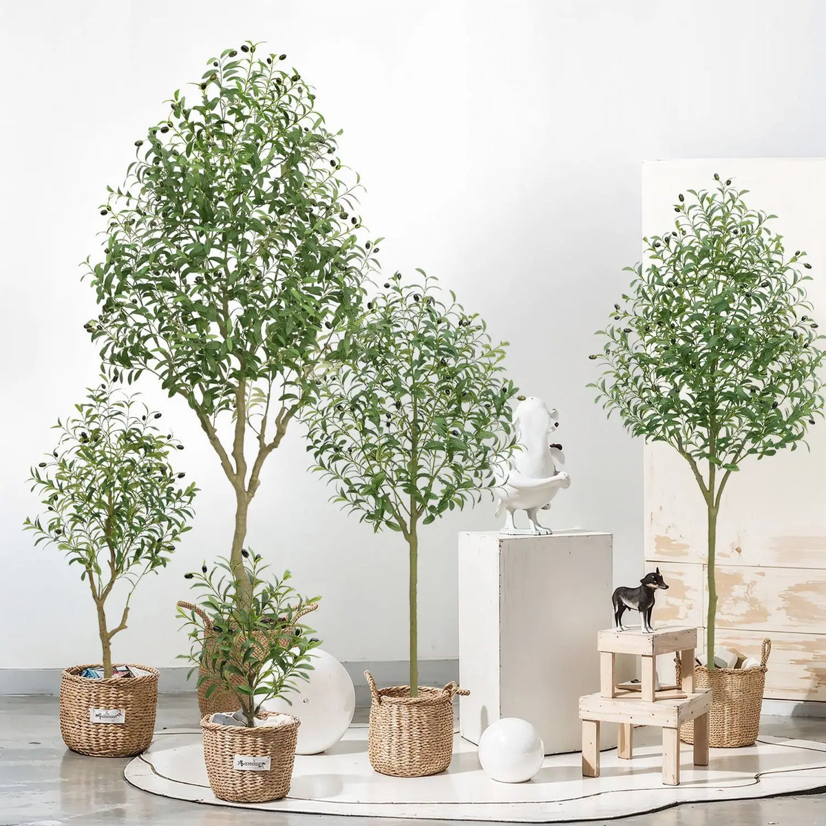 grand olivier artificiel pot plante verte décorative intérieur extérieur maison
