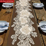 nappe décorative marron fleur dentelle semi transparente vintage table manger