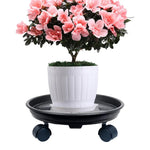 plateau roulettes moderne noir texture rugueuse roulettes support plante mobile