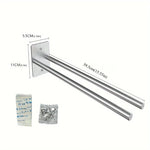 porte serviettes double barre argenté noir moderne adhésif vis inoxydable minimaliste