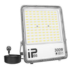 projecteur led moderne blanc ip66 230mm 275mm câble prise acextérieur