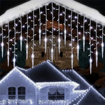 guirlande lumineuse icicles multicolore moderne violet jaune bleu blanc contrôleur connecteur