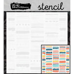 tampons pochoirs géométriques lettrage stylisé scrapbooking artisanal moderne lettres motifs décors adhésifs