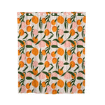 rideau douche moderne orange pêches feuilles anti moisissure opaques polyester anneaux