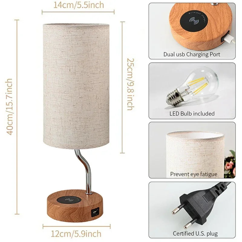 Lampe de bureau avec chargeur USB sans fil intégré