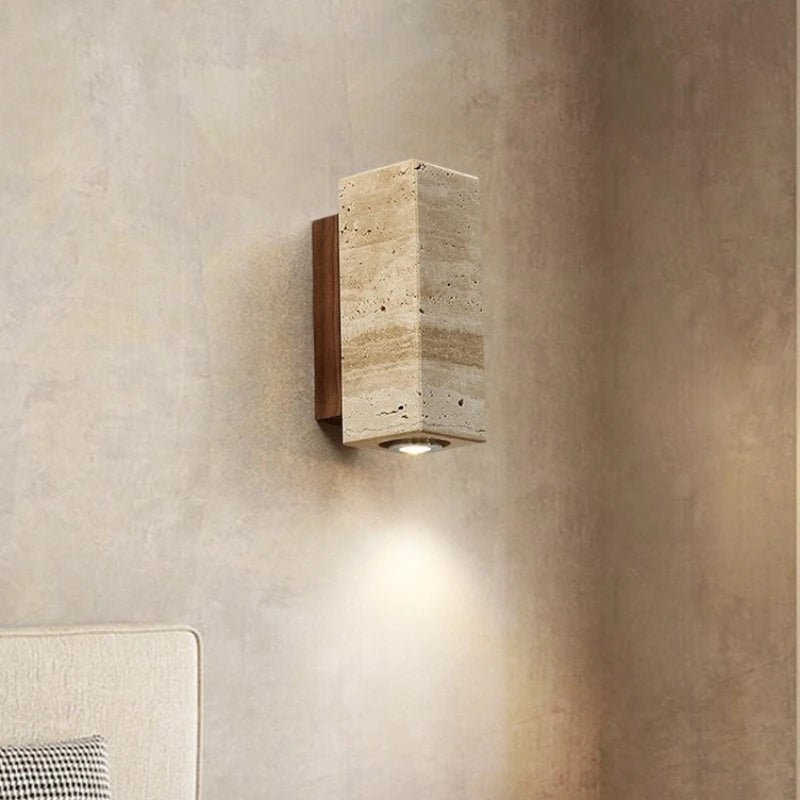 lumière murale moderne minimaliste bois texture naturelle beige clair marron foncé veineuse fixée plaque