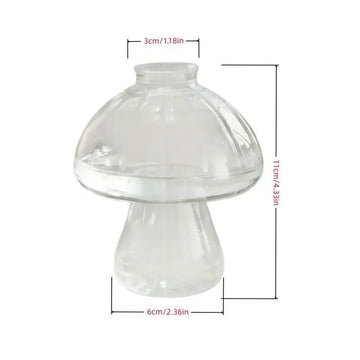 vase transparent champignon moderne intérieur petite plante décoration chambre étudiant hydroponie