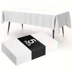 nappes blanches unies plastique opaques table manger événements mariage anniversaire deco moderne adaptable intérieurextérieur
