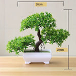 plante artificielle bonsaï miniature pot blanc décoration intérieur jardin maison vert