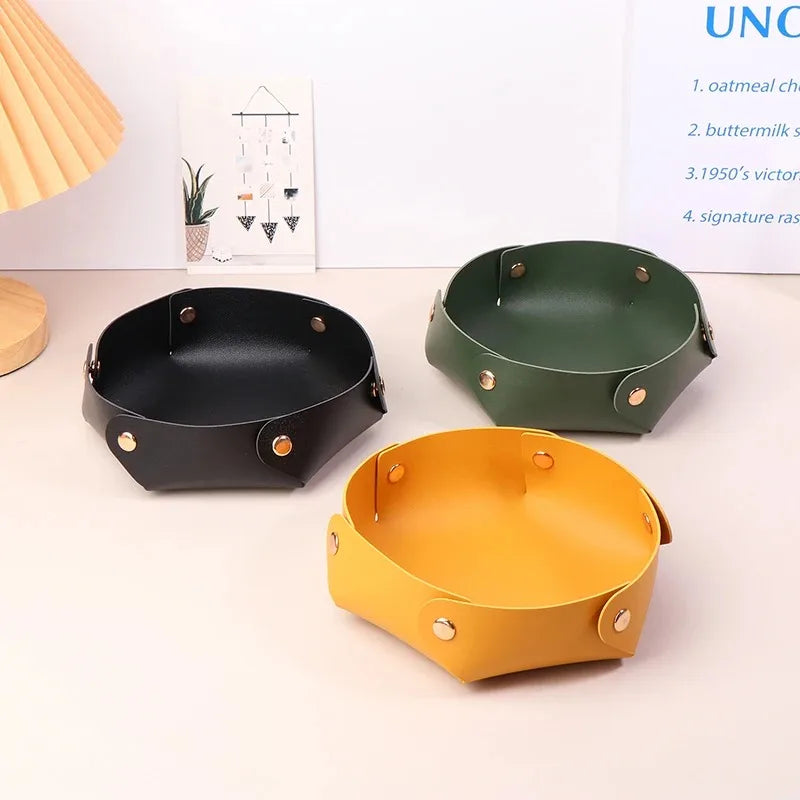 coasters cuir pliables multi usages modernes rose pâle rouge noir vert gris orange dorés