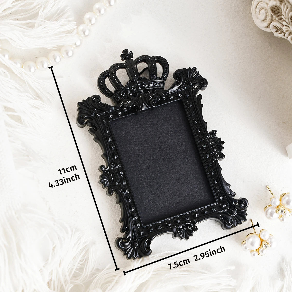 cadre decoratif noir baroque resine mural classique ornements decor maison tridimensionnel moderne