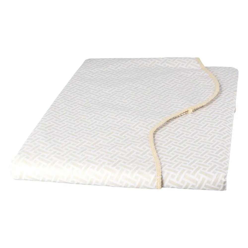 nappe carrée blanche beige motif géométrique moderne élégante tissu imperméable lavable table salle manger