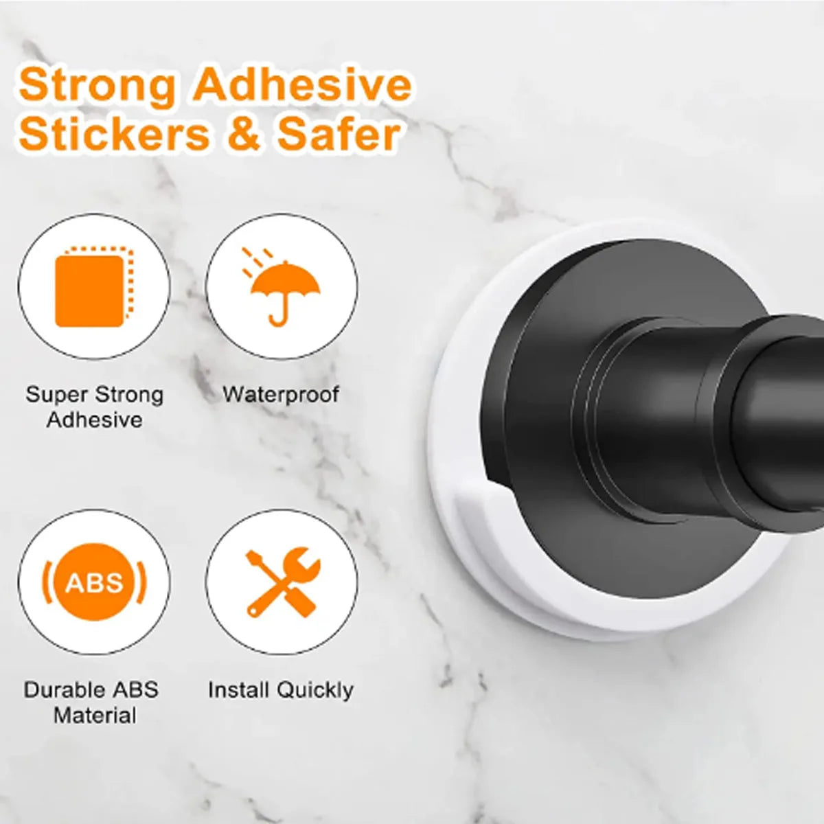 supports tringle douche adhésifs blanc noir lisses modernes pièces stickers vis chevilles