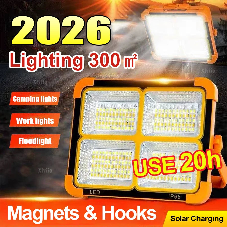 lampe camping rechargeable led orange moderne aimants crochets éclairage nuit camping equipment portable