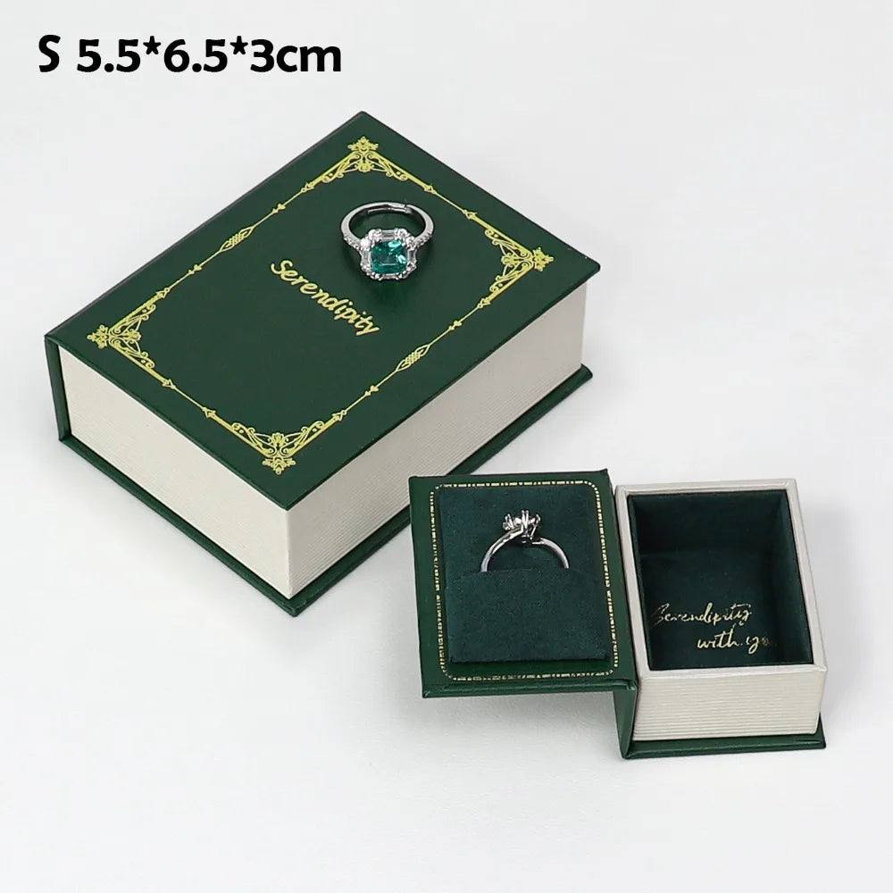boîte rangement bijoux velours classique réutilisable respectueuse environnement moderne argent doré rose vert bleuclair
